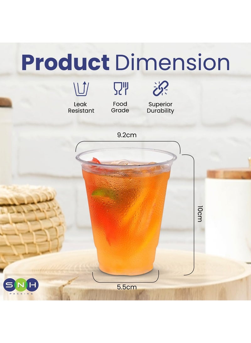 SNH Packing أكواب عصير شفافة قوية قابلة للتخلص سعة 12 أونصة للقهوة المثلجة، السموذي، شاي البوبا، الميلك شيك، الكوكتيلات المجمدة، المياه، الصودا، العصائر، الوجبات الخفيفة، والحلويات - عبوة من 25 قطعة - Image 2